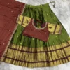 Kanjivaram Silk Fully Stitched Lehenga Choli Set | Designer Maggam Work Blouse & Rangoli Silk Cutwork Dupatta (4m Flare) - Image 13