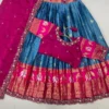 Kanjivaram Silk Fully Stitched Lehenga Choli Set | Designer Maggam Work Blouse & Rangoli Silk Cutwork Dupatta (4m Flare) - Image 14