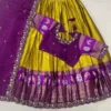 Kanjivaram Silk Fully Stitched Lehenga Choli Set | Designer Maggam Work Blouse & Rangoli Silk Cutwork Dupatta (4m Flare) - Image 17