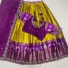 Kanjivaram Silk Fully Stitched Lehenga Choli Set | Designer Maggam Work Blouse & Rangoli Silk Cutwork Dupatta (4m Flare) - Image 19
