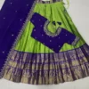 Kanjivaram Silk Fully Stitched Lehenga Choli Set | Designer Maggam Work Blouse & Rangoli Silk Cutwork Dupatta (4m Flare) - Image 20