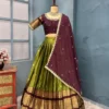 Kanjivaram Silk Fully Stitched Lehenga Choli Set | Designer Maggam Work Blouse & Rangoli Silk Cutwork Dupatta (4m Flare) - Image 28