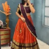 Kanjivaram Silk Fully Stitched Lehenga Choli Set | Designer Maggam Work Blouse & Rangoli Silk Cutwork Dupatta (4m Flare) - Image 30