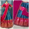 Kanjiveram Silk Lehenga with Stitched Maggam Work Blouse - Image 16