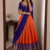 Kanjiveram Silk Lehenga with Stitched Maggam Work Blouse - Image 27