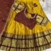 Kanjiveram Silk Lehenga with Stitched Maggam Work Blouse - Image 28