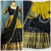 Kanjiveram Silk Lehenga with Stitched Maggam Work Blouse - Image 9