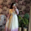 Lavender & Off-White Ombre Georgette Anarkali Suit Set with Sequins Embroidery & Dupatta – 3-Piece Festive Stitched Anarkali - Image 15