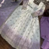 Lavender & Off-White Ombre Georgette Anarkali Suit Set with Sequins Embroidery & Dupatta – 3-Piece Festive Stitched Anarkali - Image 5