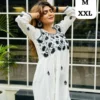 Lucknowi Chikankari Hand Embroidered Rayon Short Kurti for Jeans | Peplum Frock Style Tunic Top (Sizes S to XXL) - Image 2