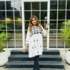 Lucknowi Chikankari Hand Embroidered Rayon Short Kurti for Jeans | Peplum Frock Style Tunic Top (Sizes S to XXL) - Image 3
