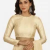 Minimalist Plain Raw Silk Blouse for Sarees & Lehengas | Full Sleeves Round Neck Tailored Choli
