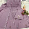 Mul Chanderi Anarkali Suit Set with Pearl Work & Scallop Dupatta