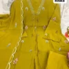 Mul Chanderi Anarkali Suit Set with Pearl Work & Scallop Dupatta - Image 3