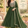 Mul Chanderi Beads Work Anarkali Suit Set with Dupatta - Image 2