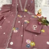 Mul Chanderi Embroidered Anarkali Kurta Set with Scalloped Dupatta & Pant – Ritika Collection - Image 4