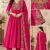 Mul Chanderi Embroidered Anarkali Suit Set with Scalloped Dupatta & Pant (Sizes M to 5XL) - Image 3
