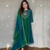 Mul Chanderi Handwork Anarkali Kurta Pant Set with Lace Border Dupatta (M to XXL) - Image 2