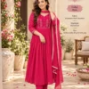 Mul Chanderi Handwork Anarkali Kurti Pant Dupatta Set