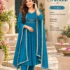 Mul Chanderi Handwork Anarkali Kurti Pant Dupatta Set - Image 4