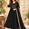 Mul Chanderi Handwork Anarkali Kurti Pant Dupatta Set - Image 6