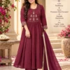 Mul Chanderi Handwork Anarkali Kurti Pant Dupatta Set - Image 8