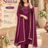 Mul Chanderi Handwork Anarkali Kurti Pant Dupatta Set - Image 9