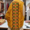 Mustard Yellow Raw Silk Kutch Work Blouse | Handcrafted Mirror Embroidery Saree Blouse with Dori Back