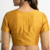 Mustard Yellow Raw Silk Net Sleeve Readymade Saree Blouse - Image 2