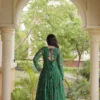 Navratri Bandhani Georgette Gown – 12 Meter Flair Kutchi Patchwork & Cowrie Shell Festive Anarkali - Image 5