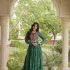 Navratri Bandhani Georgette Gown – 12 Meter Flair Kutchi Patchwork & Cowrie Shell Festive Anarkali - Image 6
