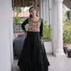 Navratri Special 12 Meter Flair Gown – Kutchi Gamthi Thread & Real Mirror Work Rayon Anarkali Gown