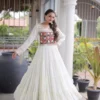 Navratri Special 12 Meter Flair Gown – Kutchi Gamthi Thread & Real Mirror Work Rayon Anarkali Gown - Image 10