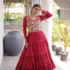 Navratri Special 12 Meter Flair Gown – Kutchi Gamthi Thread & Real Mirror Work Rayon Anarkali Gown - Image 5