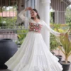 Navratri Special 12 Meter Flair Gown – Kutchi Gamthi Thread & Real Mirror Work Rayon Anarkali Gown - Image 6
