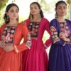 Navratri Special 12-Meter Huge Flair Rayon Gown | Kutchi Gamthi Patchwork & Cowrie Shell Yoke Garba Anarkali Dress - Image 10