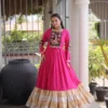 Navratri Special 12-Meter Huge Flair Rayon Gown | Kutchi Gamthi Patchwork & Cowrie Shell Yoke Garba Anarkali Dress - Image 9