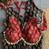 Navratri Special Ajrakh Cotton Blouse with Real Cowrie Shells | Readymade Choli