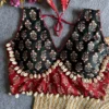 Navratri Special Ajrakh Cotton Blouse with Real Cowrie Shells | Readymade Choli - Image 2