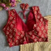 Navratri Special Ajrakh Cotton Blouse with Real Cowrie Shells | Readymade Choli - Image 4