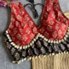 Navratri Special Ajrakh Cotton Blouse with Real Cowrie Shells | Readymade Choli - Image 5