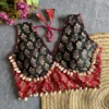 Navratri Special Ajrakh Cotton Blouse with Real Cowrie Shells | Readymade Choli - Image 7