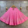 Navratri Special Rayon Cotton 5-Line Tar Chaniya with Blouse Fabric | Fully Stitched 5-Meter Gota Border Garba Ghagra Skirt (Canvas & Lining)