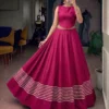 Navratri Special Rayon Cotton 5-Line Tar Chaniya with Blouse Fabric | Fully Stitched 5-Meter Gota Border Garba Ghagra Skirt (Canvas & Lining) - Image 7