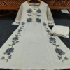 Off-White Cotton Flex Embroidered Co-Ord Set – Kurti with Pants (Work to Vacation Wear) - Image 8