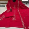 Padmavati Mul Chanderi Glass Silk Heavy Handwork Kurti Pant Set with Embroidered Scallop Dupatta (Sizes M to 3XL) - Image 14