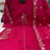 Padmavati Mul Chanderi Glass Silk Heavy Handwork Kurti Pant Set with Embroidered Scallop Dupatta (Sizes M to 3XL) - Image 2