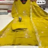 Padmavati Mul Chanderi Glass Silk Heavy Handwork Kurti Pant Set with Embroidered Scallop Dupatta (Sizes M to 3XL) - Image 4