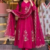 Padmavati Mul Chanderi Glass Silk Heavy Handwork Kurti Pant Set with Embroidered Scallop Dupatta (Sizes M to 3XL) - Image 6