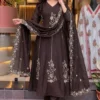 Padmavati Mul Chanderi Glass Silk Heavy Handwork Kurti Pant Set with Embroidered Scallop Dupatta (Sizes M to 3XL) - Image 7